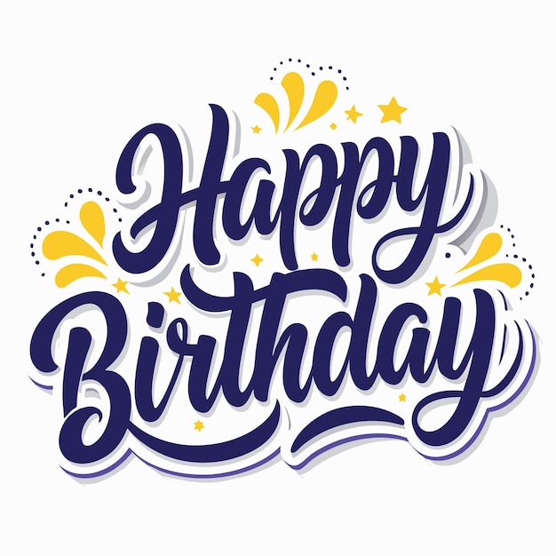 Feliz cumpleaños con elementos decorativos