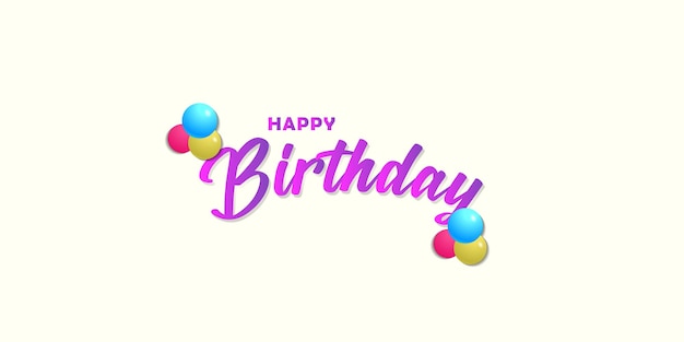 feliz cumpleaños escribiendo con globos de colores