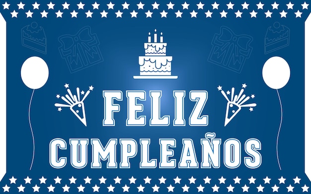 Vector feliz cumpleaños en español lettering invitation tarjetas de felicitación