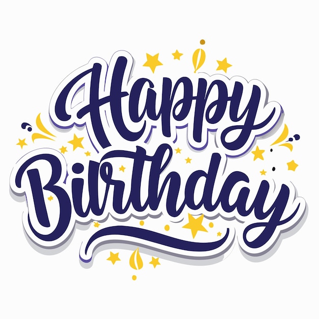 Feliz cumpleaños con estrellas.