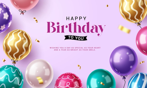 Feliz cumpleaños felicitación clipart diseño de banner cumpleaños saludos y deseos en fondo púrpura