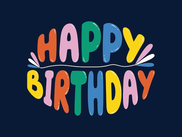 Feliz cumpleaños felicitaciones vector de diseño de letras