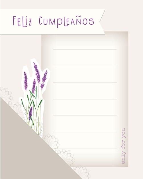 Feliz cumpleanos feliz cumpleaños, escrito en español, collage vintage de postal.