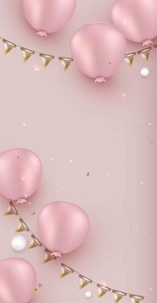 Feliz cumpleaños fondo rosa