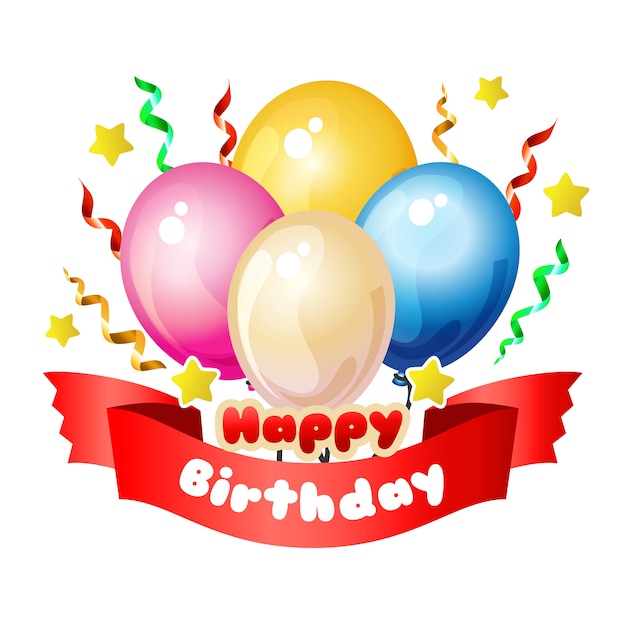 Feliz cumpleaños globo y cinta