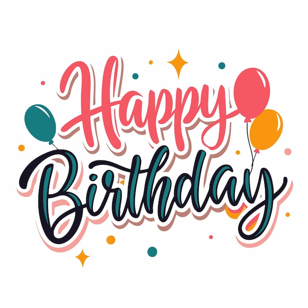 Feliz cumpleaños con globos de colores