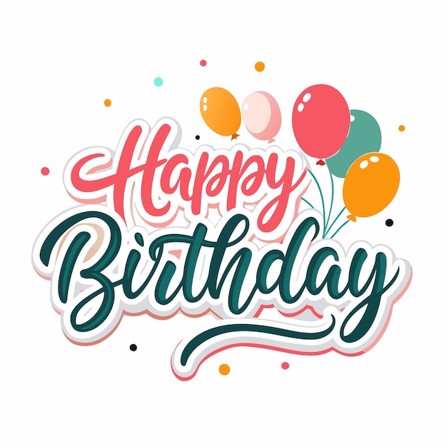Feliz cumpleaños con globos de colores