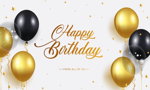 Feliz cumpleaños globos diseño de fondo vectorial feliz cumpleaños a usted texto con globos