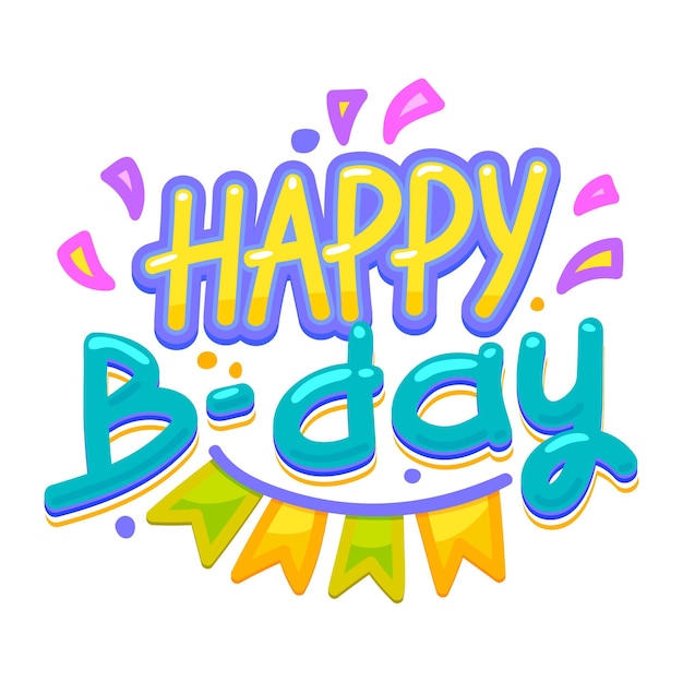 feliz cumpleaños, icono, colorido, vector, letras