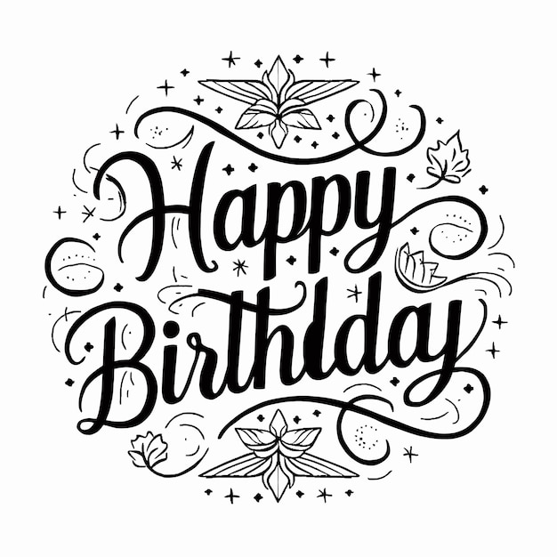 Feliz cumpleaños ilustración vectorial de diseño tipográfico