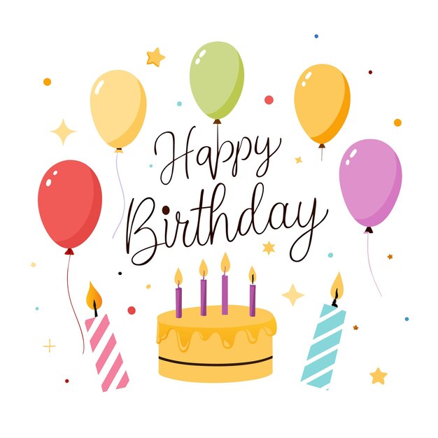 Feliz cumpleaños Ilustración vectorial de la tarjeta