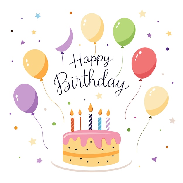Feliz cumpleaños Ilustración vectorial de la tarjeta