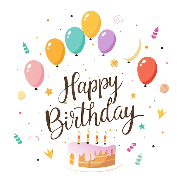 Feliz cumpleaños Ilustración vectorial de la tarjeta
