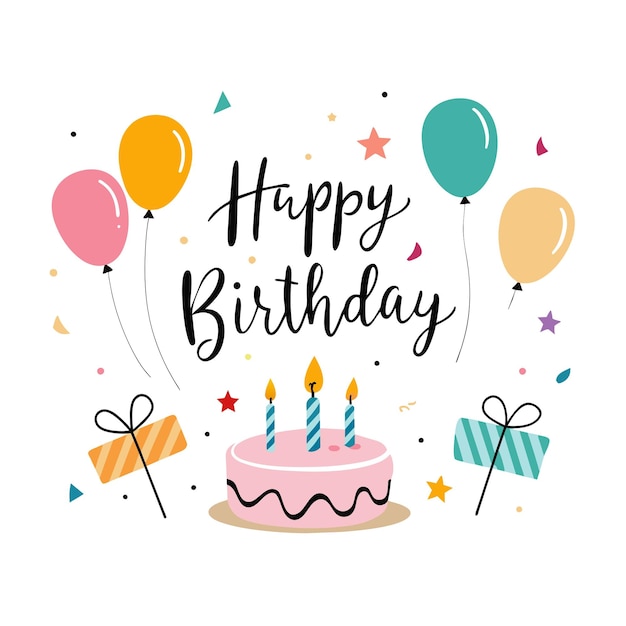 Feliz cumpleaños Ilustración vectorial de la tarjeta