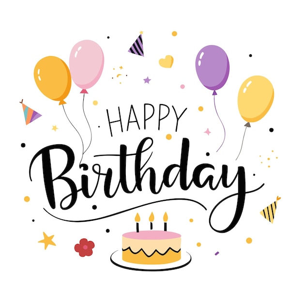 Feliz cumpleaños Ilustración vectorial de la tarjeta