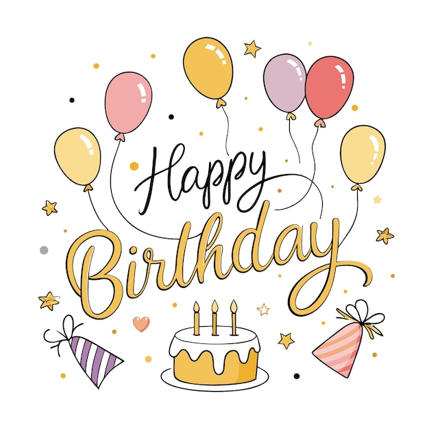 Feliz cumpleaños Ilustración vectorial de la tarjeta