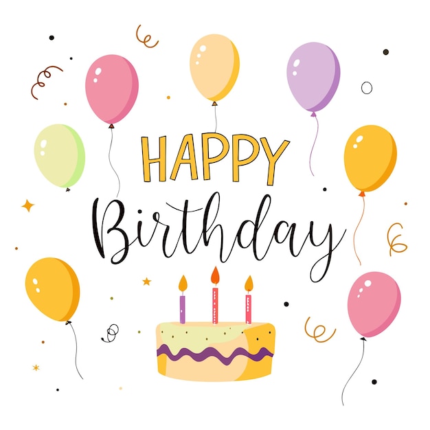 Feliz cumpleaños Ilustración vectorial de la tarjeta