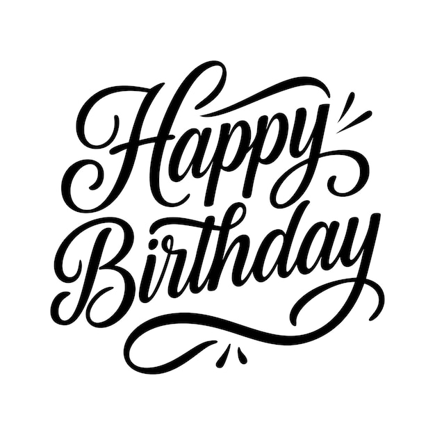 feliz cumpleaños letras diseño de tarjetas de felicitación en letra negra letra elegante caligrafía para invitaciones celebración tipografía arte