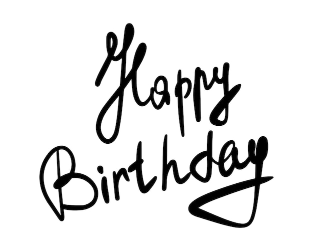 Feliz cumpleaños letras doodle lineal