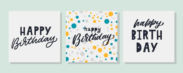 Feliz cumpleaños letras texto pancarta color negro ilustración vectorial