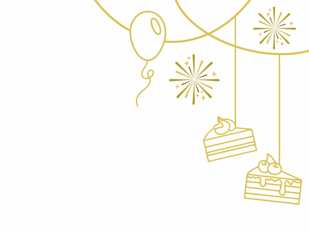 Feliz cumpleaños Línea de fondo de arte
