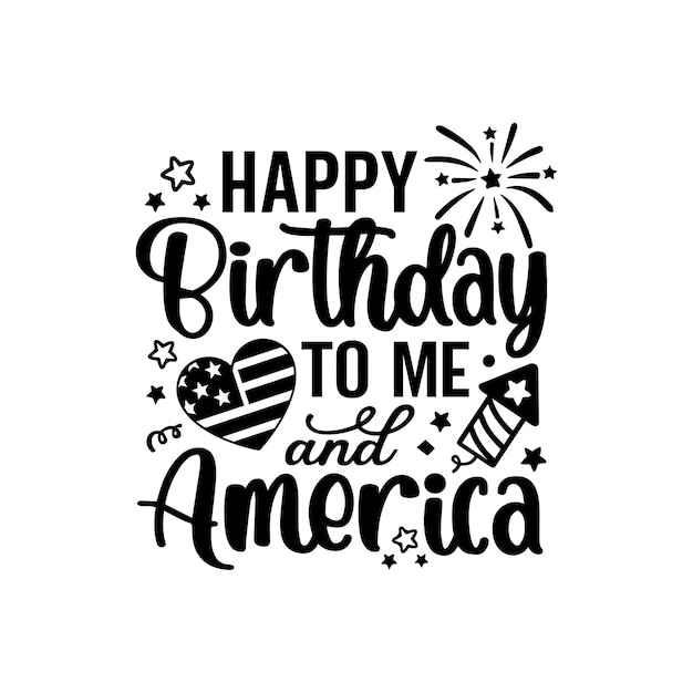 Feliz cumpleaños para mí y América Diseño icono vectorial
