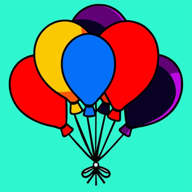 Vector feliz cumpleaños o año nuevo ilustración vectorial de racimos de globos