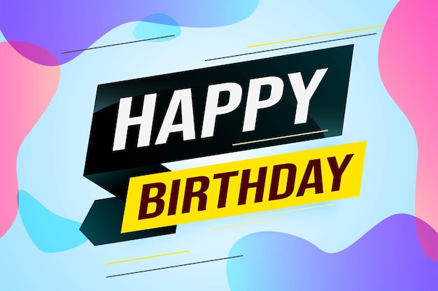 feliz cumpleaños palabra concepto ilustración vectorial con líneas azules estilo 3D futurista moderno