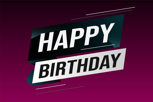 feliz cumpleaños palabra concepto ilustración vectorial con líneas azules estilo 3D futurista moderno