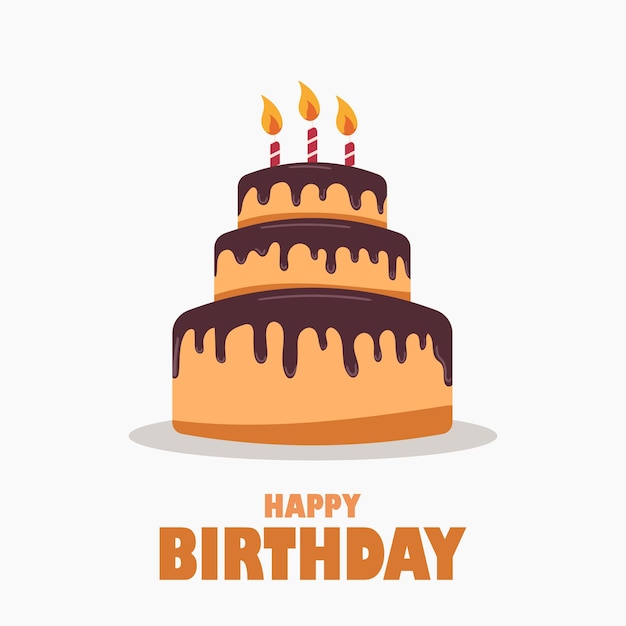 feliz cumpleaños pastel de dibujos animados vector