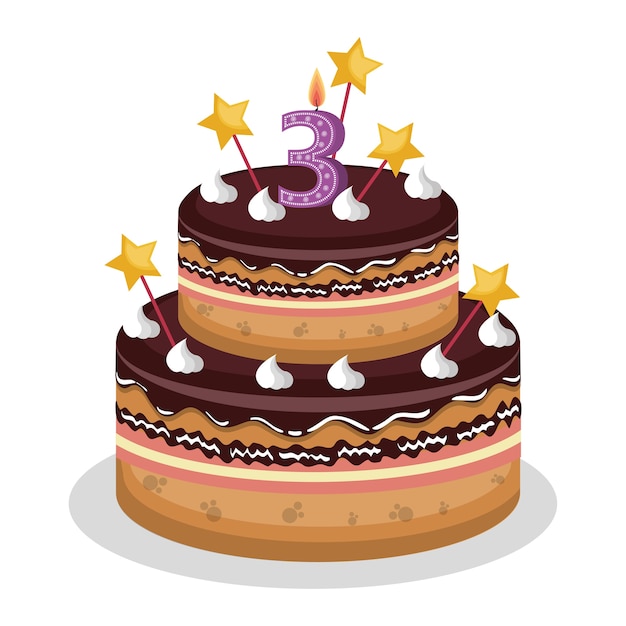 feliz cumpleaños pastel con número de vela