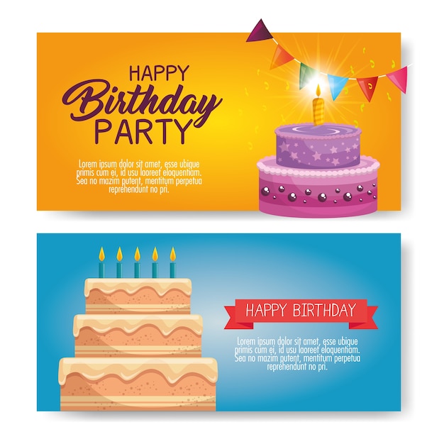 Feliz cumpleaños, pastel, tarjeta