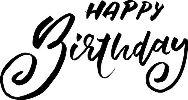 Feliz cumpleaños. Plantilla de letras grunge pincel moderno. Diseño vectorial.