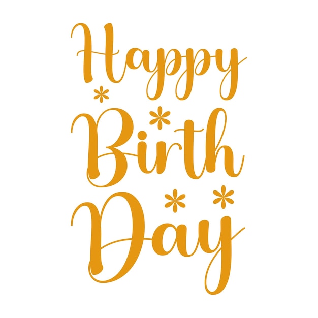 Vector feliz cumpleaños plantilla vectorial de tipografía de letras