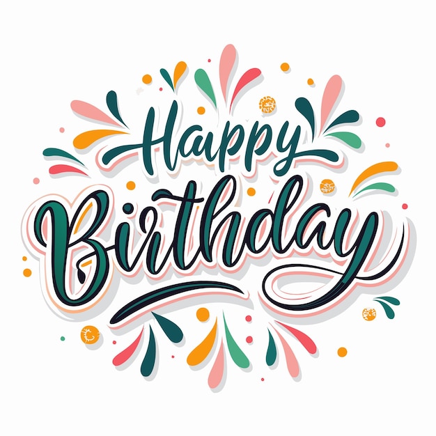 Feliz cumpleaños con salpicaduras coloridas