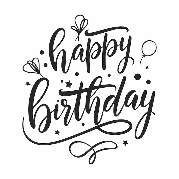 Feliz cumpleaños con saludo de caligrafía