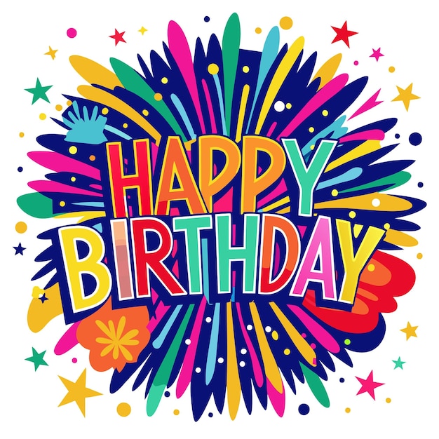 Feliz cumpleaños Saludo tipografía ilustración vectorial