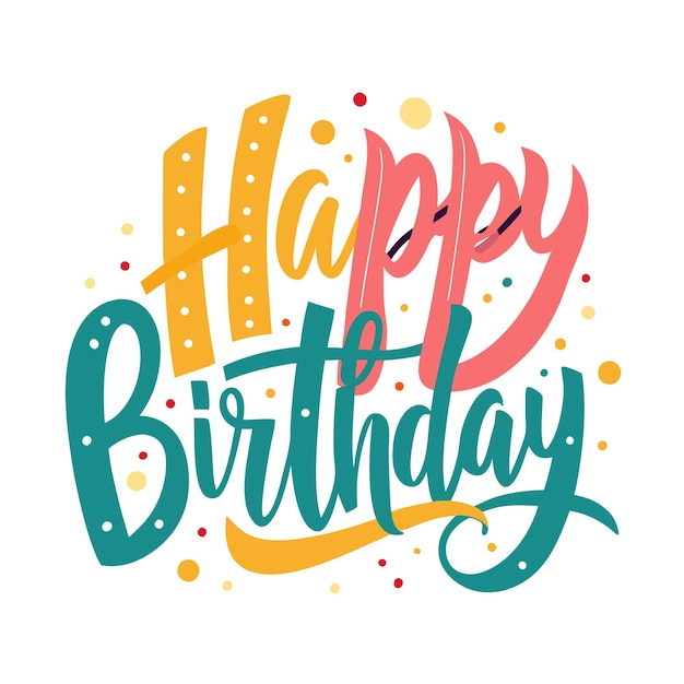 Feliz cumpleaños Saludo tipografía ilustración vectorial