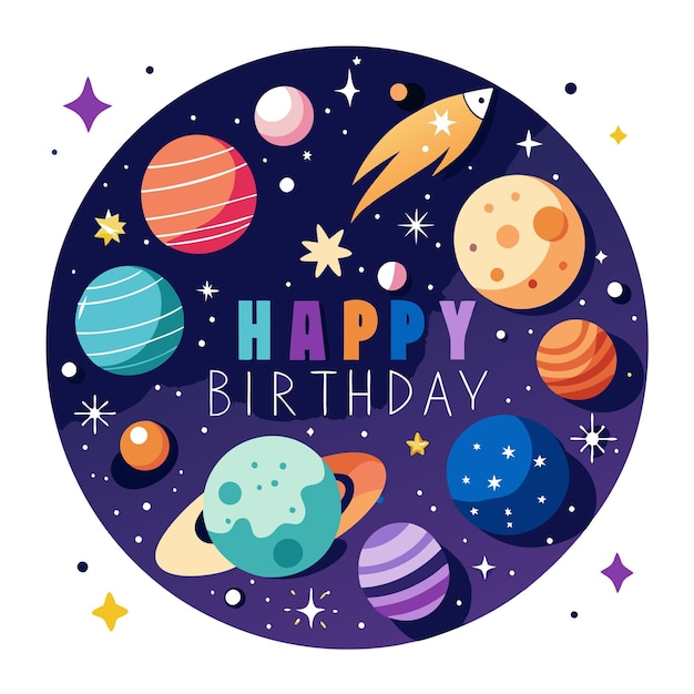 Feliz cumpleaños Saludo tipografía ilustración vectorial