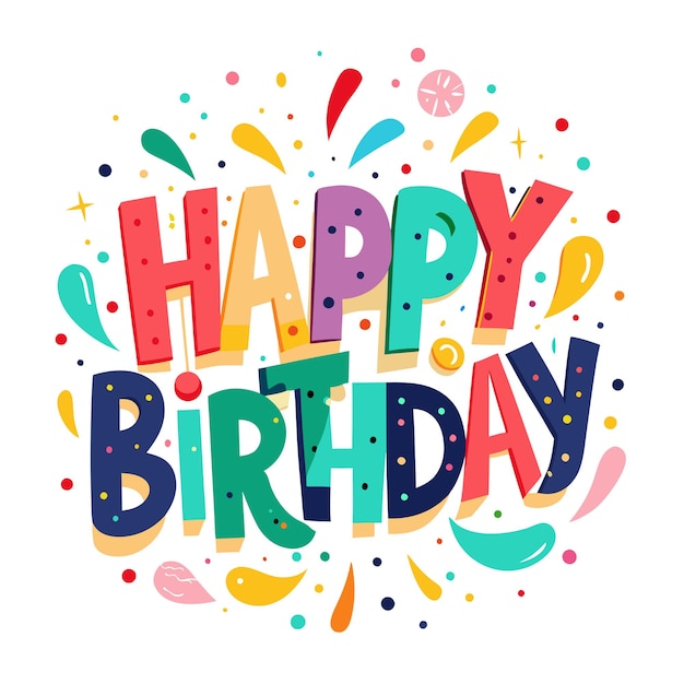 Feliz cumpleaños Saludo tipografía ilustración vectorial