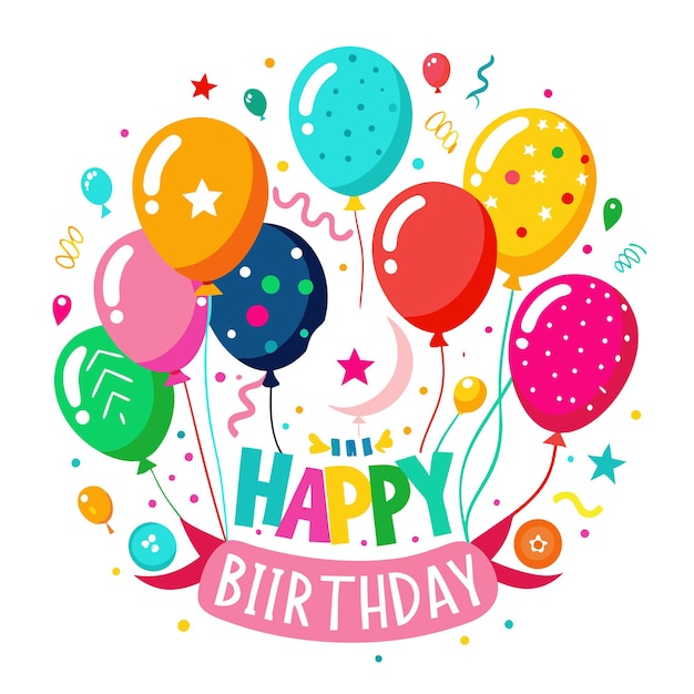 Feliz cumpleaños Saludo tipografía ilustración vectorial