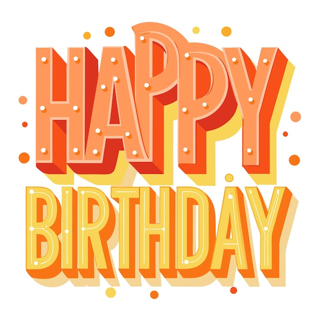 Feliz cumpleaños Saludo tipografía ilustración vectorial