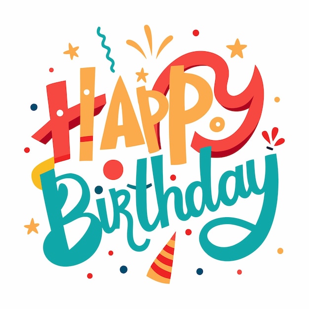 Feliz cumpleaños Saludo tipografía ilustración vectorial