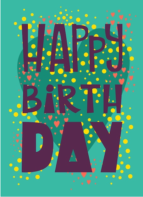 Feliz cumpleaños tarjeta divertido evento vector ilustración Fiesta invitación postal diseño vintage elementos confeti Banner con adorno decorativo