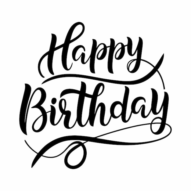 Feliz cumpleaños tarjeta de felicitación de caligrafía