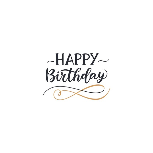 Feliz cumpleaños tarjeta de felicitación de caligrafía