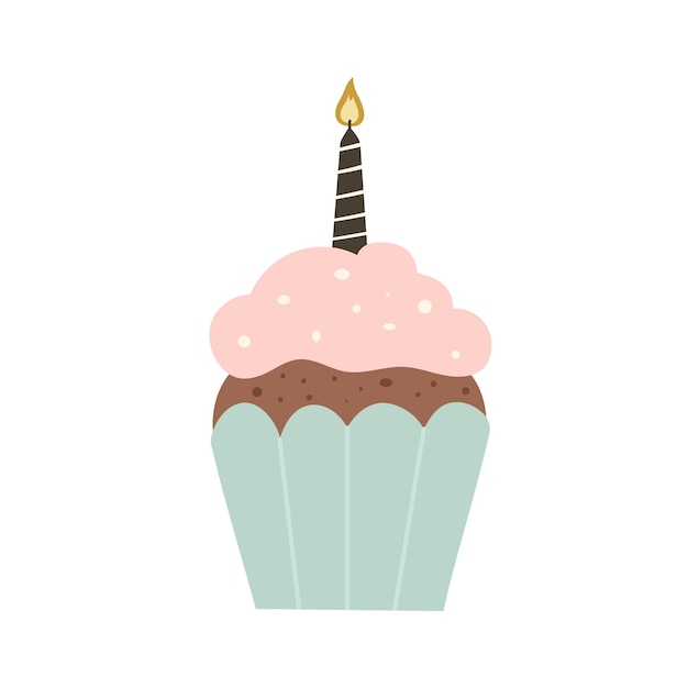 Feliz cumpleaños tarjeta de felicitación y invitación de fiesta conjunto de ilustración vectorial estilo dibujado a mano
