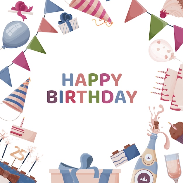 Feliz cumpleaños, tarjeta de felicitación