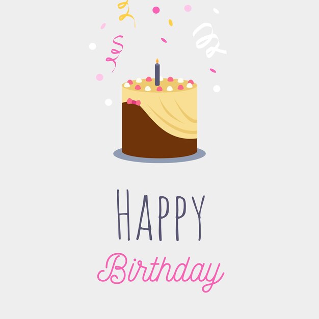 Feliz cumpleaños tarjeta de tipografía