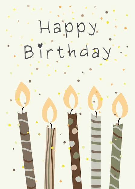 Feliz cumpleaños con tarjetas de felicitación con velas